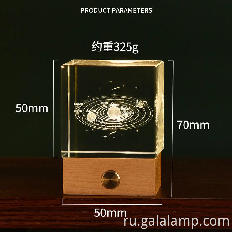 Декоративный 3D лазерный резной деревянный светящийся ночной свет